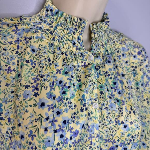 SummerSalt The All Dressed Up Button Up Blouse Floral Smock Collar Cuff 2XL - Picture 7 of 13